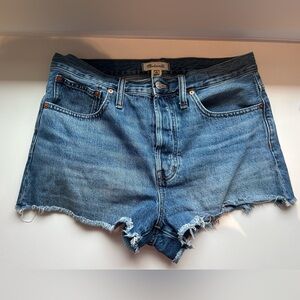 Madewell Blue Jean Shorts High-Waisted Raw Hem